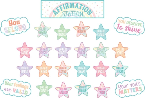 Pastel Pop Positive Affirmations Mini Bulletin Board