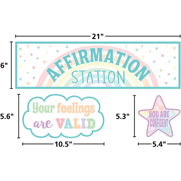 Pastel Pop Positive Affirmations Mini Bulletin Board