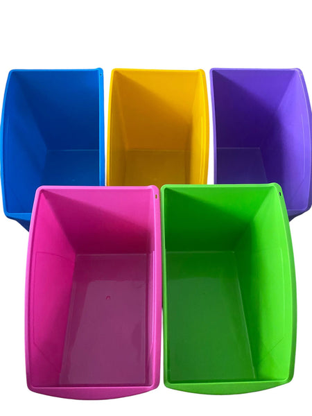 Medium Book Tubs 5 Pack Neon Colours