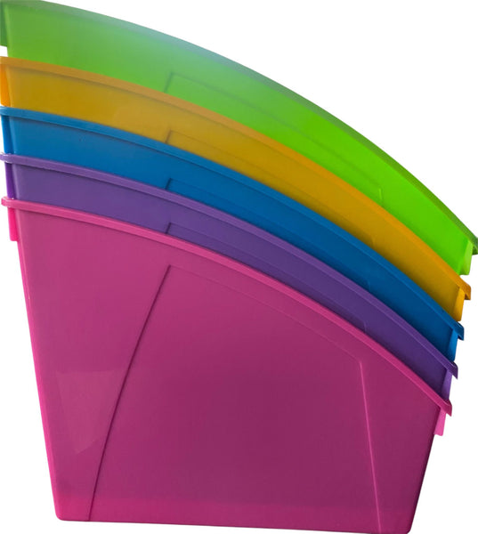 Medium Book Tubs 5 Pack Neon Colours