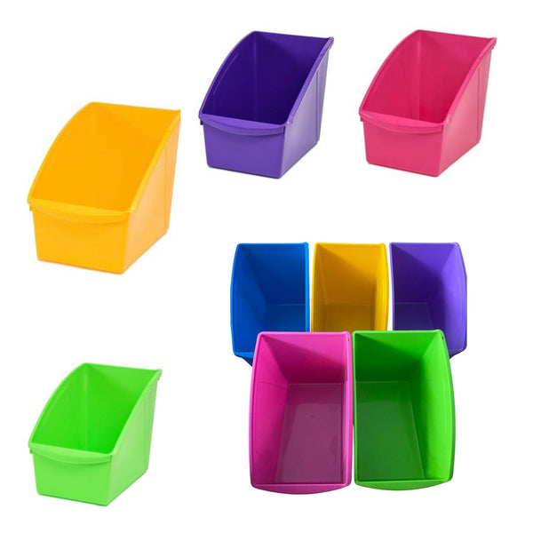 Medium Book Tubs 5 Pack Neon Colours