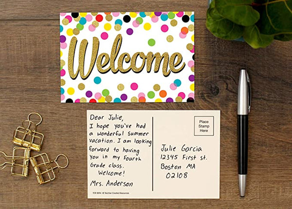 Confetti Welcome Postcards