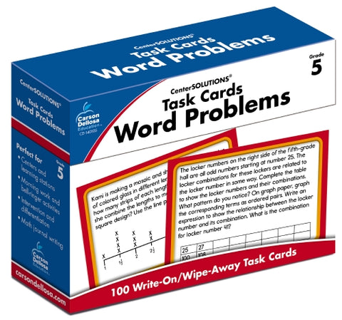 Task Cards Word Problems (Year 5)