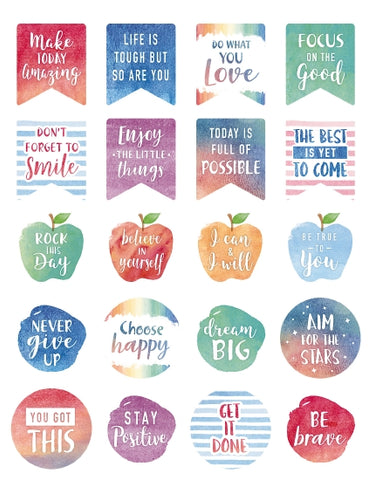 WATERCOLOUR WORDS INSPIRE STICKERS