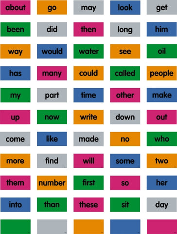 Sight Words 51-100 Clingy Thingies