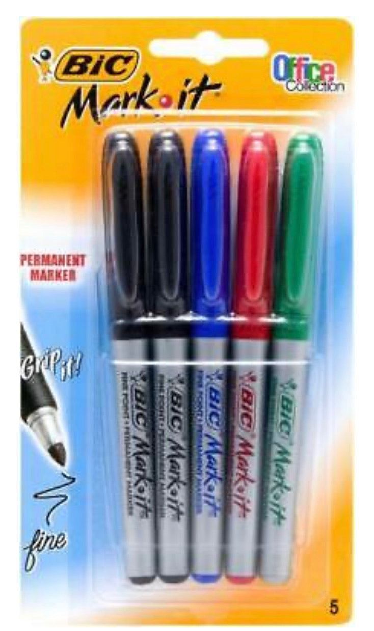 BIC permanent markers 5 pack