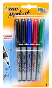 BIC Mark-It Permanent Color Markers, Ultra Fine Point, Assorted, 12 Markers  - Stuff2Color