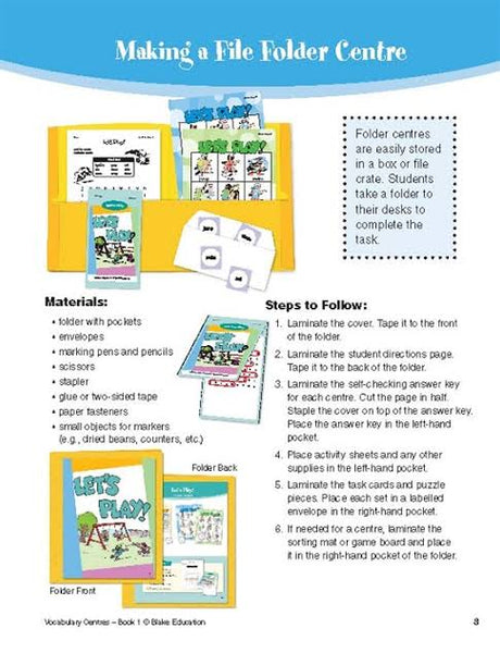 Blake's Learning Centres - Vocabulary Centres: Book 5 (Ages 9-10)