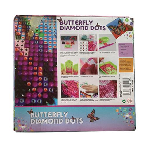 Butterfly Diamond Dots Poster with Frame