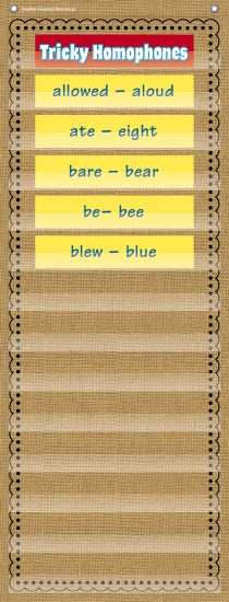 Burlap 14-Pocket Chart