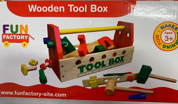 Wooden Tool box with tools