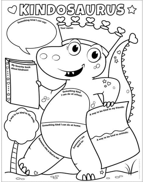 Personal Poster Set: Kindosaurus K-2 30 Fun, Fill-in Posters That Promote Classroom Kindness