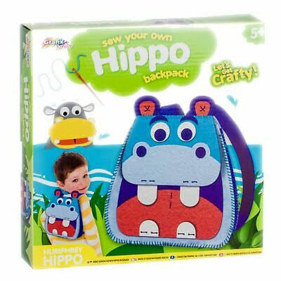 Sew your own Giraffe or Hippo backpack children’s sewing kit