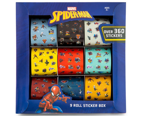 Spiderman 9 Roll Sticker Box With 360+ Stickers