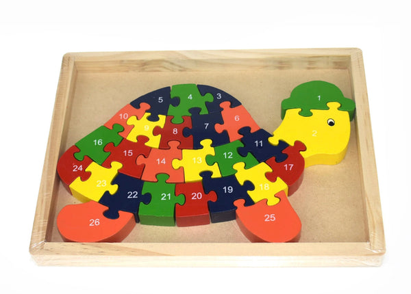 Alphabet and number puzzle in Tray - Turtle 26pcs