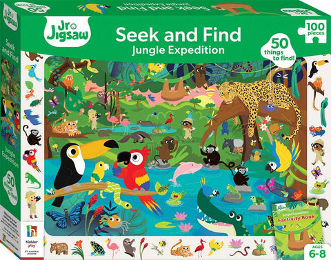 Junior Jigsaw Seek and Find 100pc Jigsaw Jungle Expedition