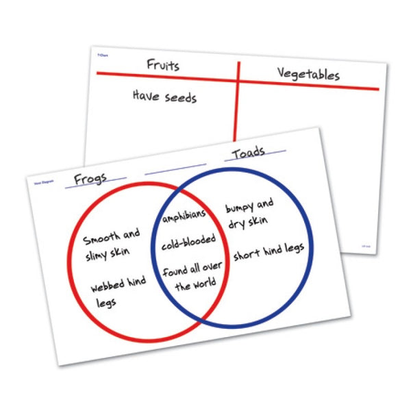 Write and wipe Venn Diagram chart desk mat of 30