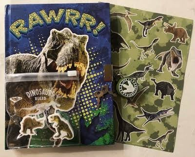 DINOSAUR DIARY WITH ERASERS