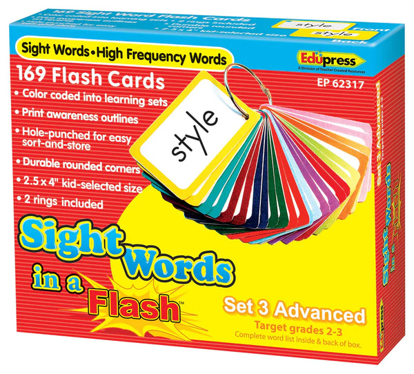 Sight Words in a Flash Card Set Grades 2-3