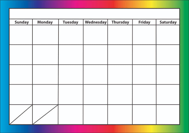 Magnetic Monthly Rainbow Calendar