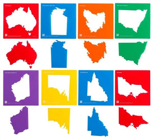 Australia & State Maps Stencil (set of 8)