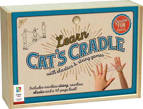 Retro Wooden Box:Cat's Cradle, Elastics & Other String Games