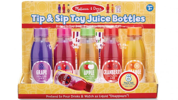 MELISSA & DOUG KITCHEN PLAY - TIP & SIP TOY JUICE BOTTLES