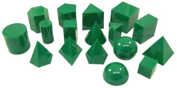 Plastic Geometry Solids- Set of 17