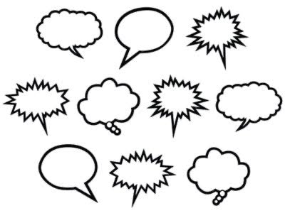 Black And White Speech Bubbles Magnetic Accents