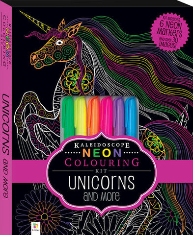 Kaleidoscope Neon Colouring Kit: Unicorns