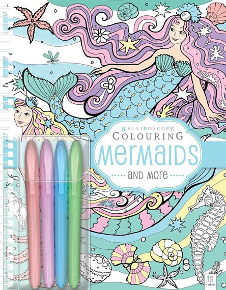 Kaleidoscope Colouring Pastel Markers: Mermaids (Spiral-bound)