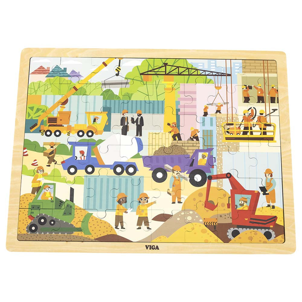 Wooden Construction Area Puzzle 48pcs