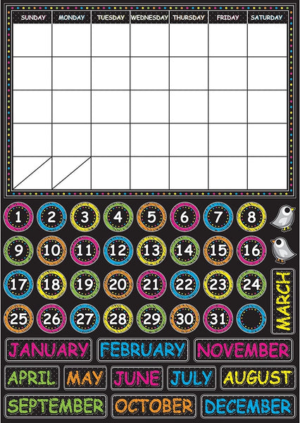 Scribble chalk calendar magnetic mini bulletin board