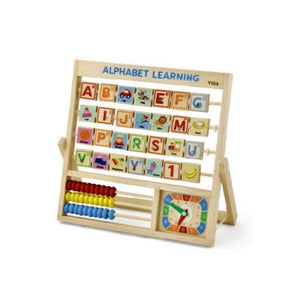 Viga Wooden Learning Alphabet Abacus & Clock