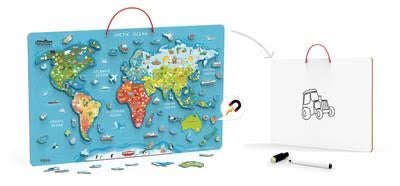 Magnetic World Puzzle & Dry Erase Board