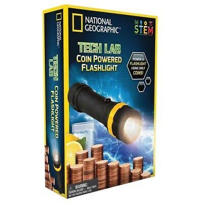 National Geographic Tech Lab Coin Powered Flashlight