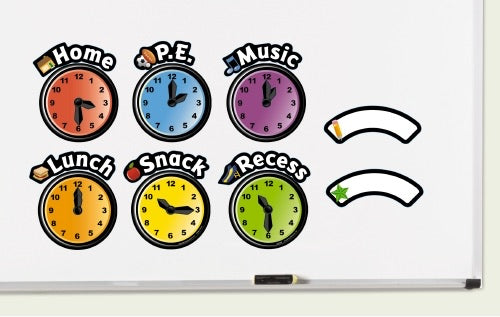 Magnetic Daily Schedule Clocks 26 pieces