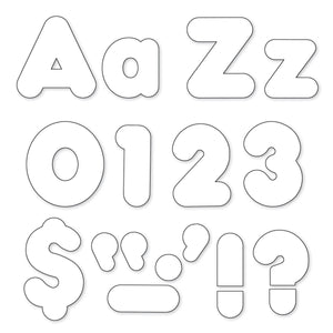 Ready punch out letters LOWERCASE in white