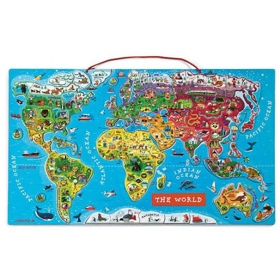 Magnetic World Puzzle & Dry Erase Board