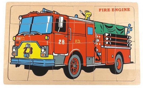 Fire engine wooden puzzle