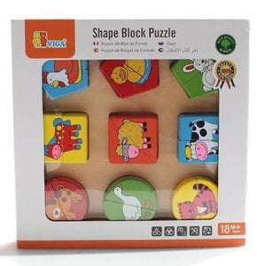 Viga Shape Block Puzzle-Farm Animals