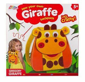 Sew your own Giraffe or Hippo backpack children’s sewing kit