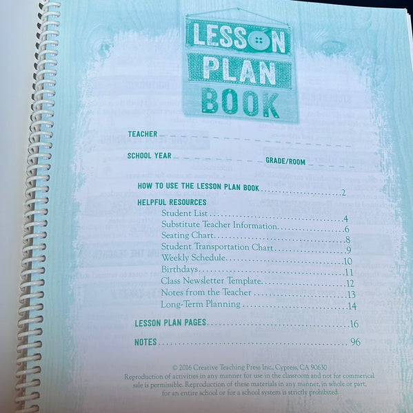 Lesson plan book